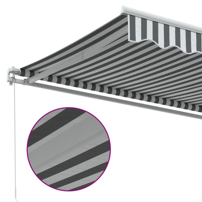 Copertină retractabilă manual, antracit/alb, 450x350 cm - WALTI WALTI