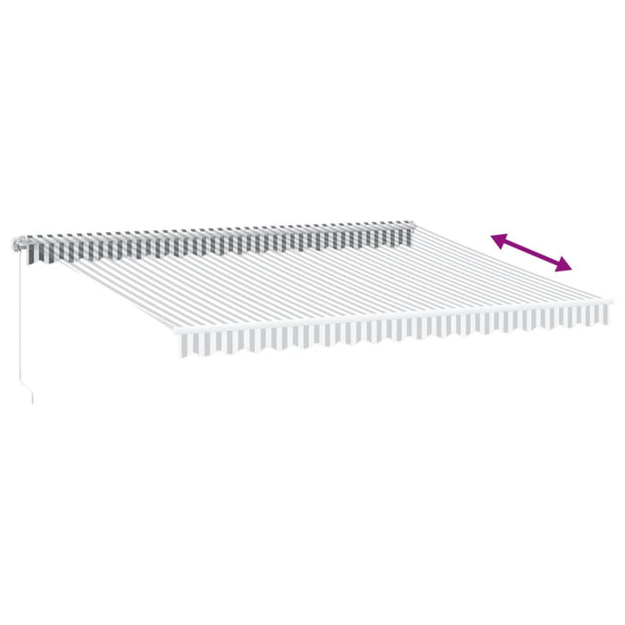 Copertină retractabilă manual cu LED, antracit/alb, 450x350 cm - WALTI WALTI