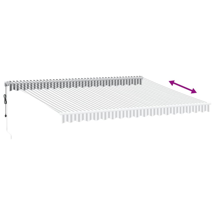 Copertină retractabilă automat cu LED, antracit/alb, 450x350 cm - WALTI WALTI