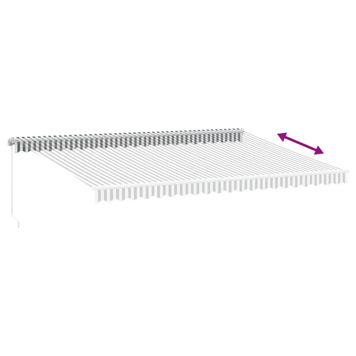 Copertină retractabilă manual, antracit/alb, 500x350 cm - WALTI WALTI