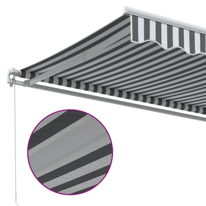 Copertină retractabilă manual, antracit/alb, 500x350 cm - WALTI WALTI