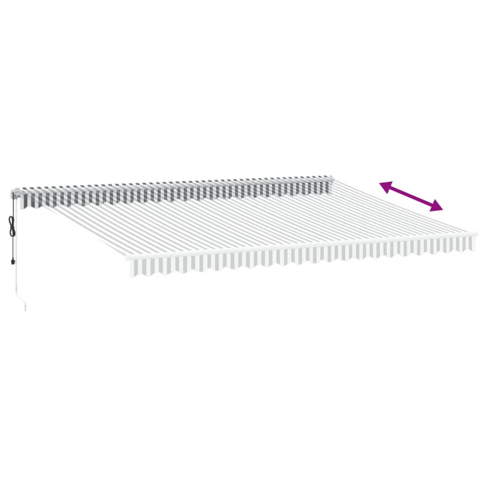 Copertină retractabilă automat, antracit/alb, 500x350 cm - WALTI WALTI