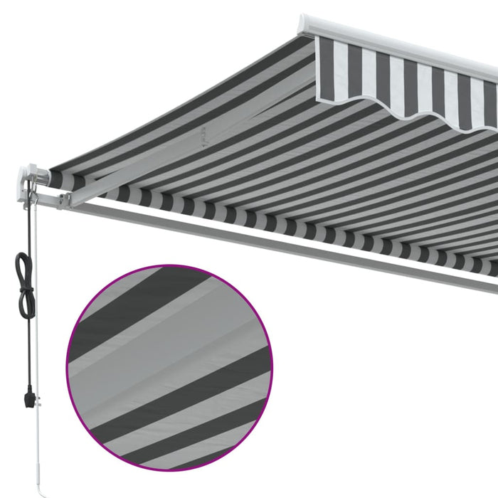 Copertină retractabilă automat, antracit/alb, 500x350 cm - WALTI WALTI