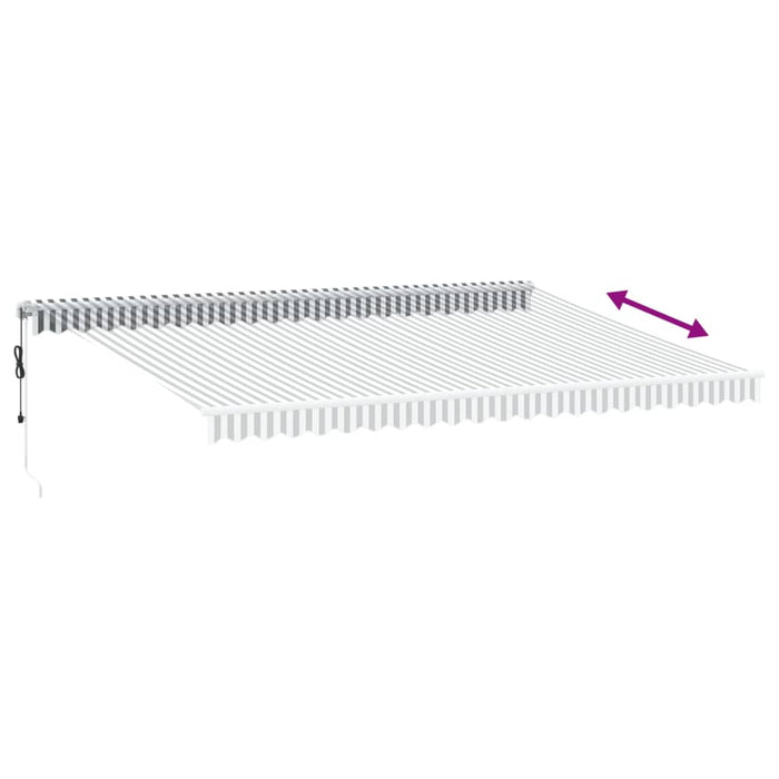 Copertină retractabilă automat cu LED, antracit/alb, 500x350 cm - WALTI WALTI