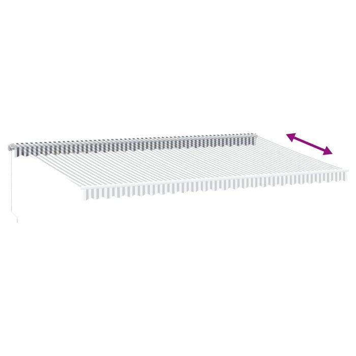 Copertină retractabilă manual cu LED, antracit/alb, 600x350 cm - WALTI WALTI