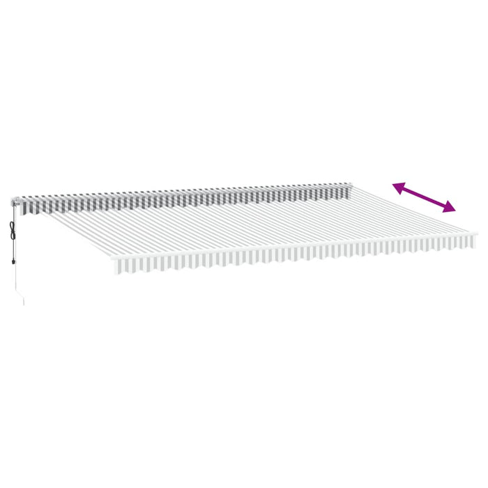 Copertină retractabilă automat, antracit/alb, 600x350 cm WALTI