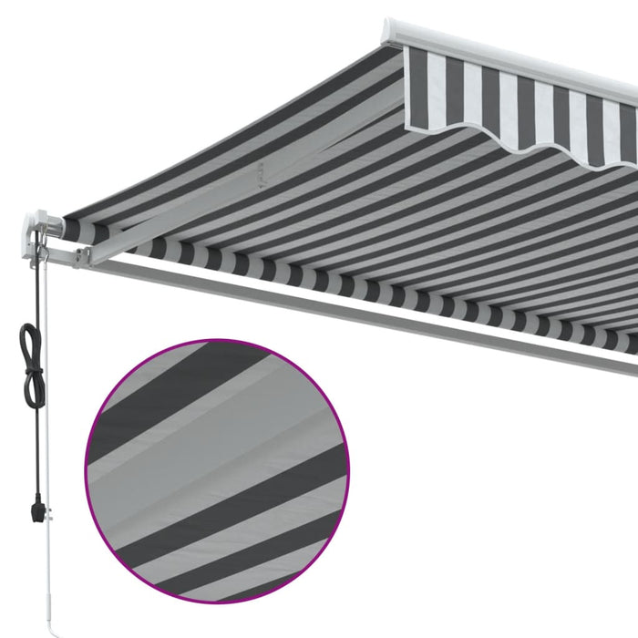 Copertină retractabilă automat, antracit/alb, 600x350 cm WALTI