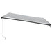 Copertină retractabilă manual, antracit/alb, 400x350 cm - WALTI WALTI