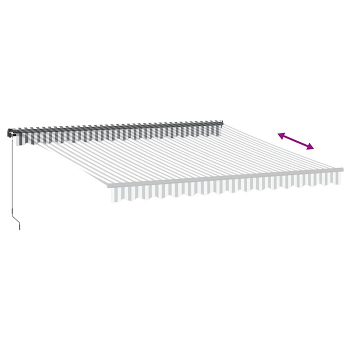 Copertină retractabilă manual, antracit/alb, 400x350 cm - WALTI WALTI