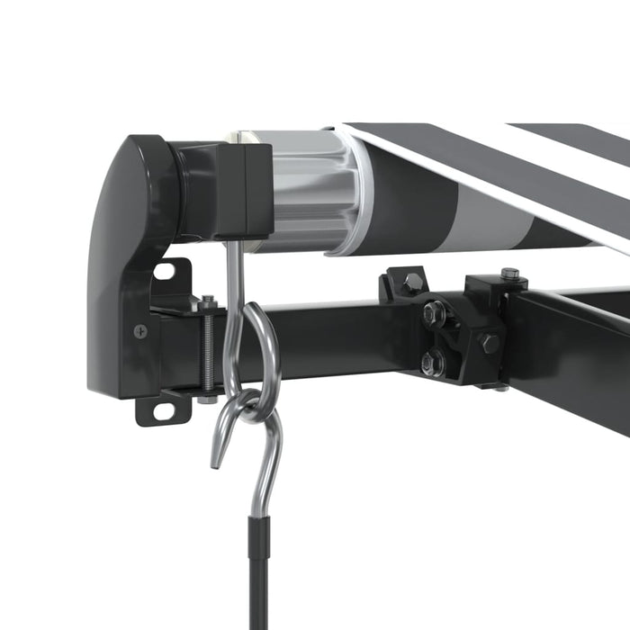 Copertină retractabilă manual, antracit/alb, 400x350 cm - WALTI WALTI