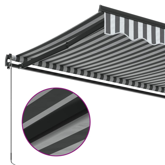 Copertină retractabilă manual, antracit/alb, 400x350 cm - WALTI WALTI