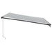 Copertină retractabilă manual cu LED, antracit/alb, 400x350 cm - WALTI WALTI