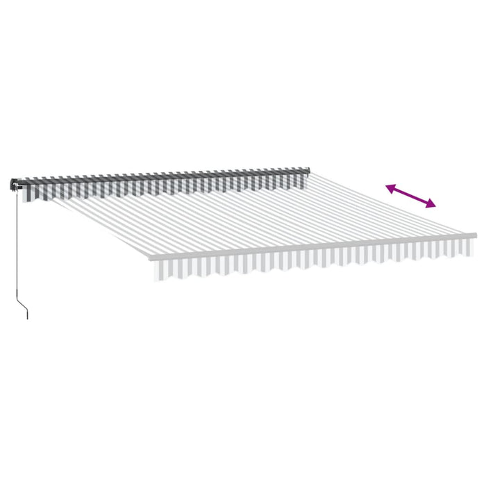 Copertină retractabilă manual cu LED, antracit/alb, 400x350 cm - WALTI WALTI