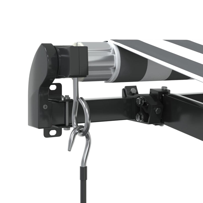 Copertină retractabilă manual cu LED, antracit/alb, 400x350 cm - WALTI WALTI