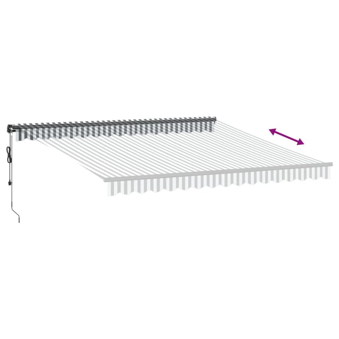 Copertină retractabilă automat, antracit/alb, 400x350 cm - WALTI WALTI