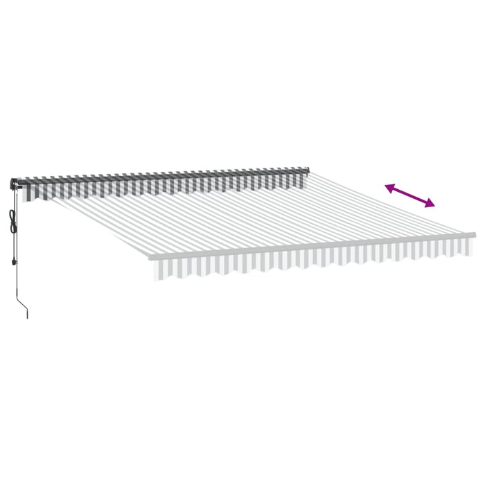 Copertină retractabilă automat LED-uri antracit/alb 400x350 cm - WALTI WALTI