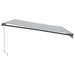 Copertină retractabilă manual, antracit/alb, 450x350 cm - WALTI WALTI