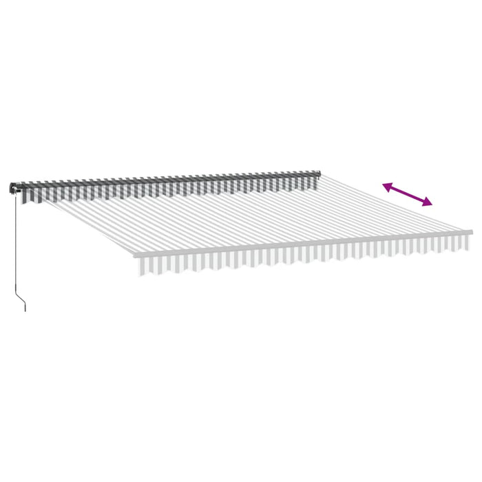Copertină retractabilă manual, antracit/alb, 450x350 cm - WALTI WALTI