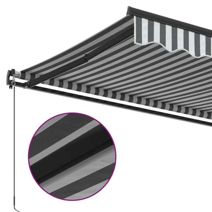 Copertină retractabilă manual, antracit/alb, 450x350 cm - WALTI WALTI