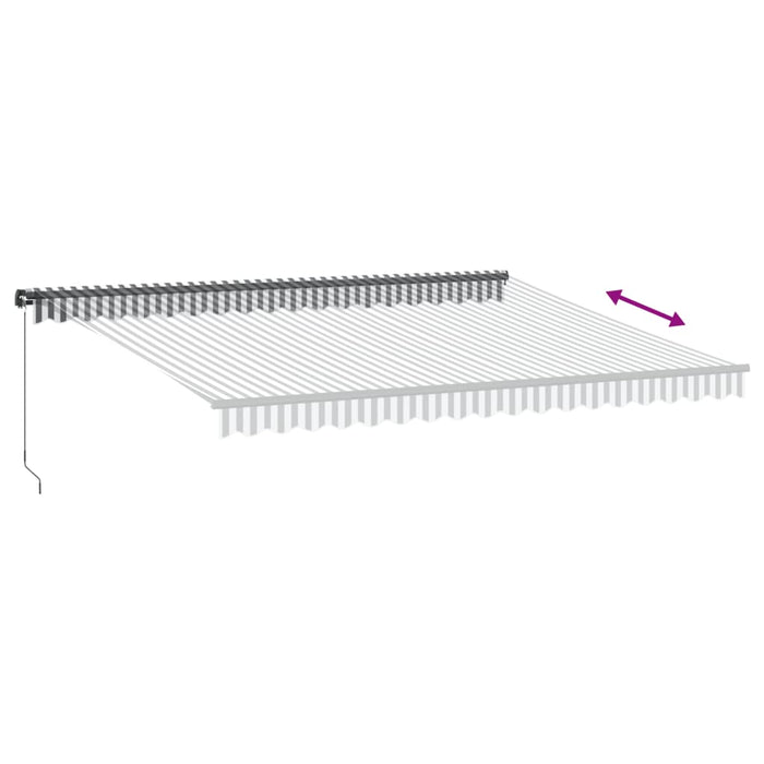 Copertină retractabilă manual cu LED-uri antracit/alb 450x350cm - WALTI WALTI
