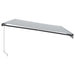 Copertină retractabilă manual, antracit/alb, 500x350 cm - WALTI WALTI