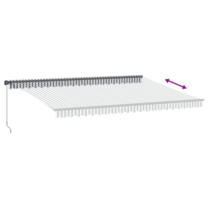 Copertină retractabilă manual, antracit/alb, 500x350 cm - WALTI WALTI