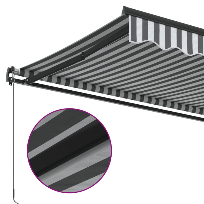 Copertină retractabilă manual, antracit/alb, 500x350 cm - WALTI WALTI