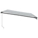 Copertină retractabilă manual cu LED-uri antracit/alb 500x350cm - WALTI WALTI