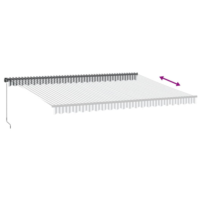 Copertină retractabilă manual cu LED-uri antracit/alb 500x350cm - WALTI WALTI