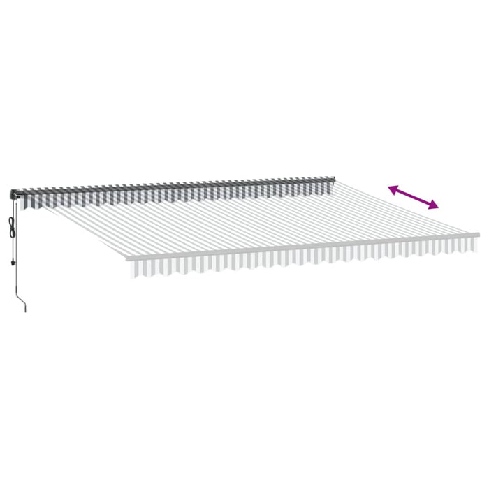 Copertină retractabilă automat, antracit/alb, 500x350 cm - WALTI WALTI