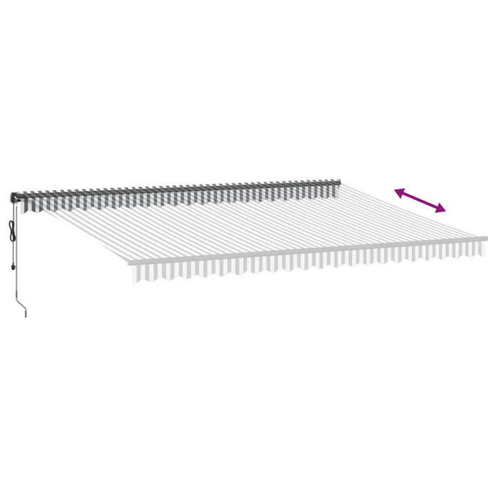 Copertină retractabilă automat LED-uri antracit/alb 500x350 cm - WALTI WALTI
