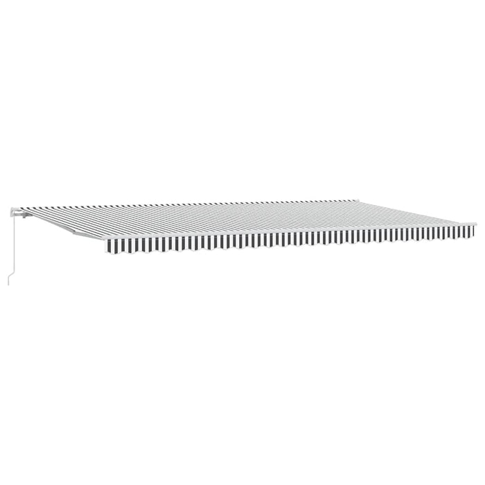 Copertină retractabilă manual, antracit/alb, 600x300 cm - WALTI WALTI