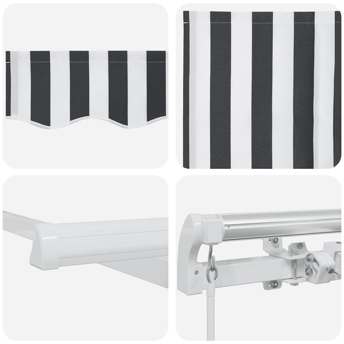 Copertină retractabilă manual, antracit/alb, 600x300 cm - WALTI WALTI
