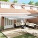Copertină retractabilă manual, antracit/alb, 600x300 cm - WALTI WALTI