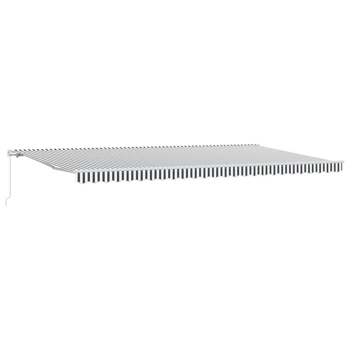 Copertină retractabilă manual, antracit/alb, 500x300 cm - WALTI WALTI