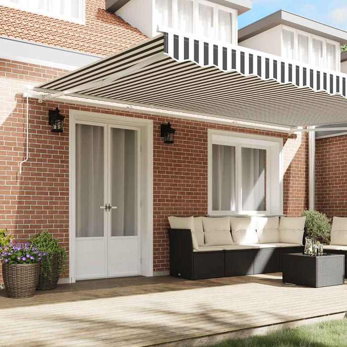 Copertină retractabilă manual, antracit/alb, 500x300 cm - WALTI WALTI