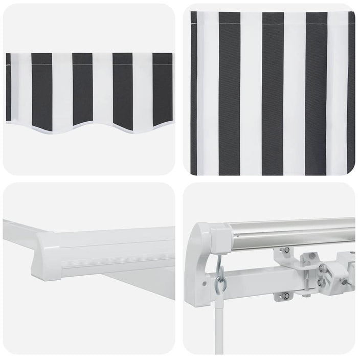 Copertină retractabilă manual, antracit/alb, 450x300 cm - WALTI WALTI