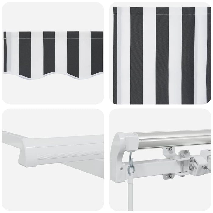 Copertină retractabilă manual, antracit/alb, 400x300 cm - WALTI WALTI
