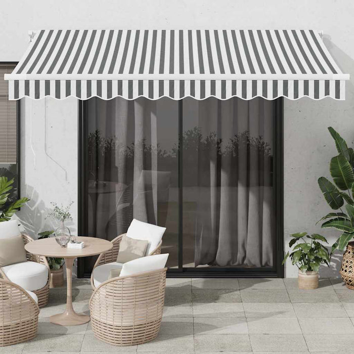 Copertină retractabilă manual, antracit/alb, 350x250 cm - WALTI WALTI