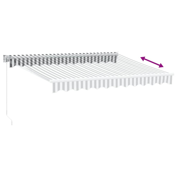 Copertină retractabilă antracit/alb, 3x2,5 m, textil/aluminiu - WALTI WALTI