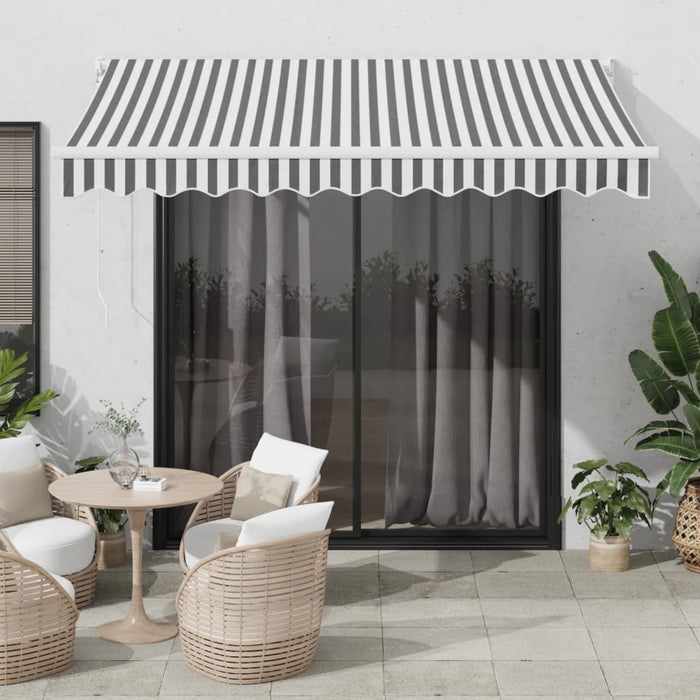 Copertină retractabilă antracit/alb, 3x2,5 m, textil/aluminiu - WALTI WALTI