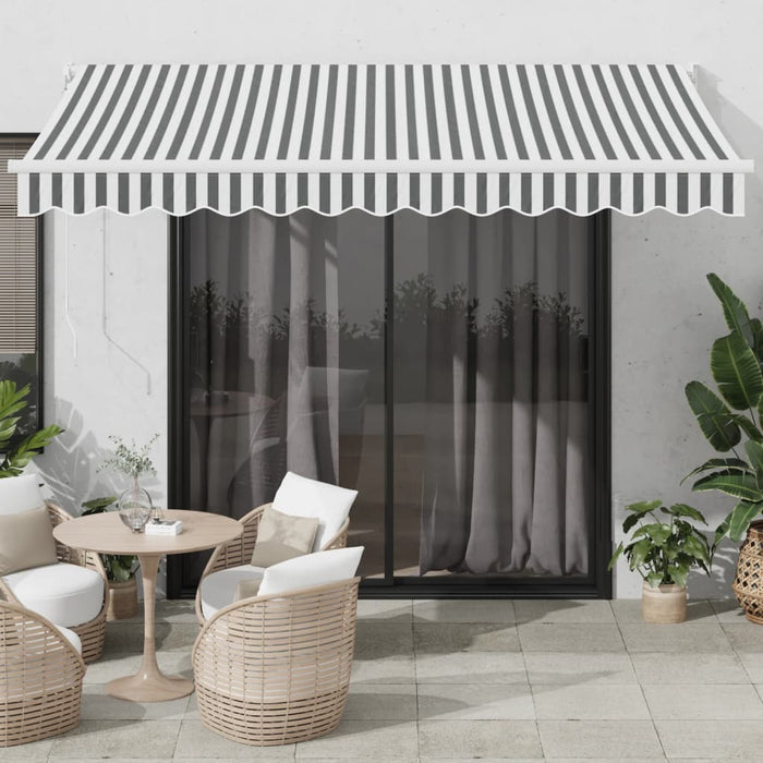 Copertină retractabilă antracit/alb, 3,5x2,5 m, textil/aluminiu - WALTI WALTI