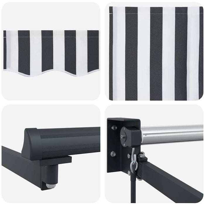 Copertină retractabilă antracit/alb, 3x2,5 m, textil/aluminiu - WALTI WALTI