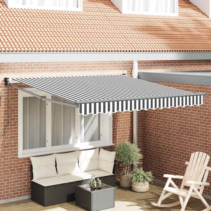 Copertină retractabilă antracit/alb, 3x2,5 m, textil/aluminiu - WALTI WALTI