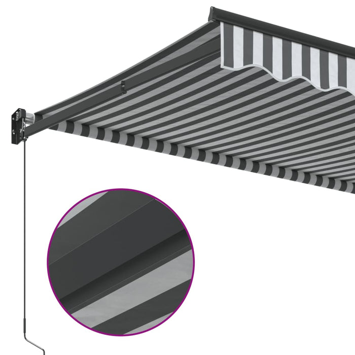 Copertină retractabilă antracit/alb, 3,5x2,5 m, textil/aluminiu - WALTI WALTI