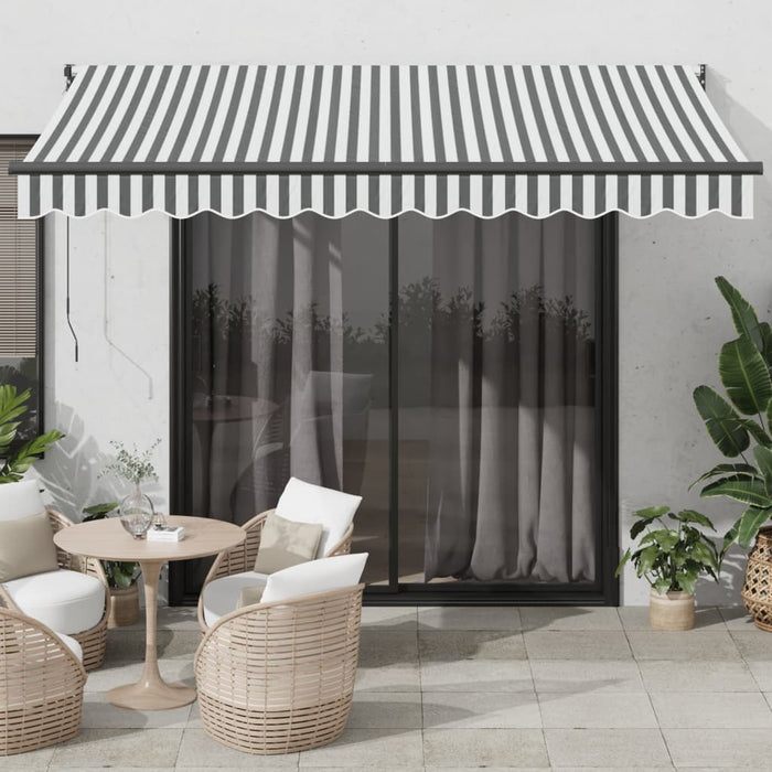 Copertină retractabilă antracit/alb, 3,5x2,5 m, textil/aluminiu - WALTI WALTI
