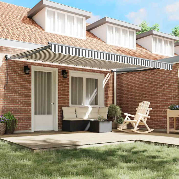 Copertină retractabilă antracit/alb, 4,5x3 m, textil/aluminiu - WALTI WALTI