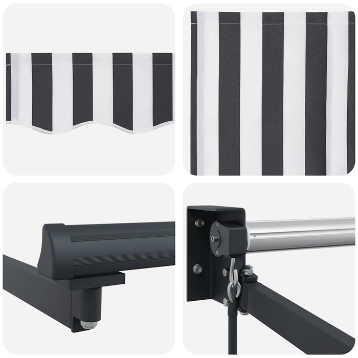 Copertină retractabilă antracit/alb, 4,5x3 m, textil/aluminiu - WALTI WALTI