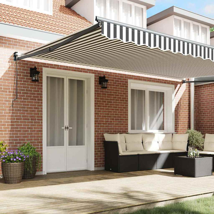 Copertină retractabilă antracit/alb, 5x3 m, textil/aluminiu - WALTI WALTI
