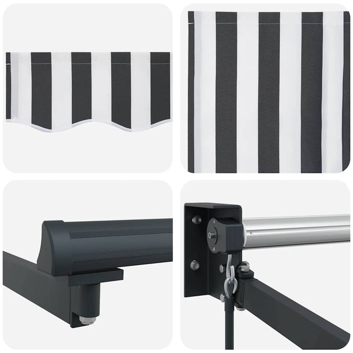 Copertină retractabilă antracit/alb, 5x3 m, textil/aluminiu - WALTI WALTI